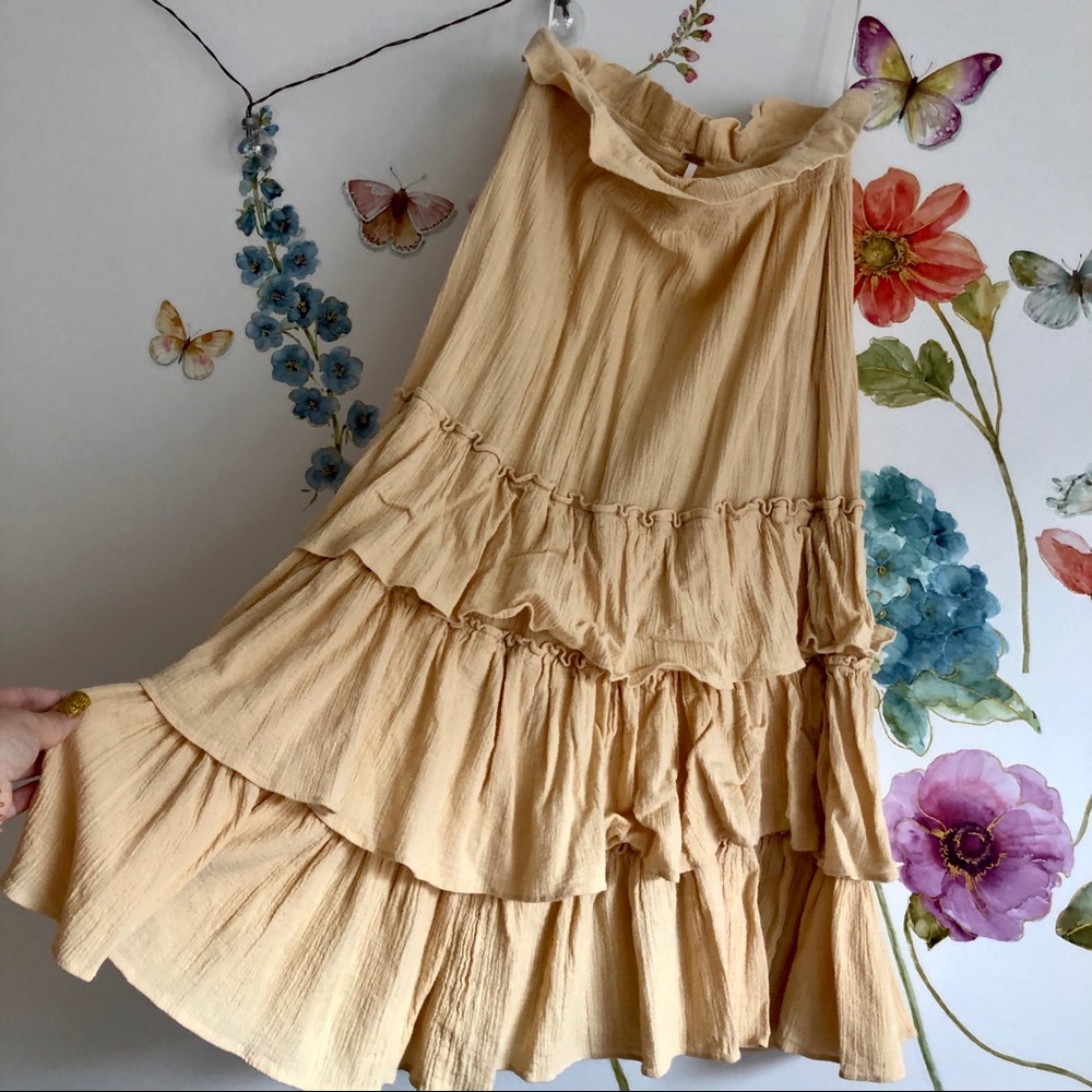 FINAL PRICE free people ruffled maxi skirt